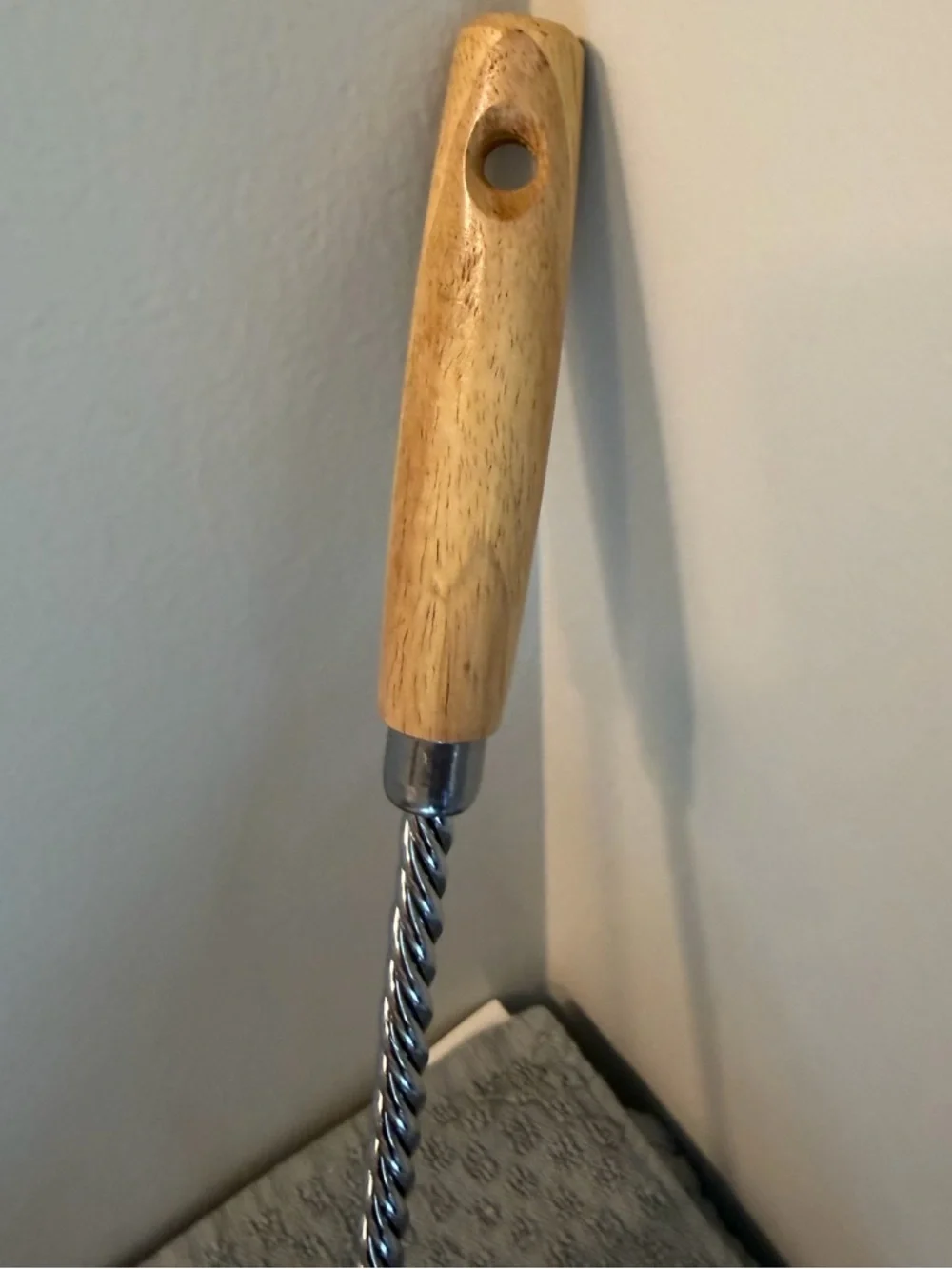 Wood Handle Potato Masher with Stainless Steel Head - Natural Wood & Silver